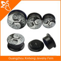 Hot sale wholesale black acrylic cheap ear plugs custom made 6mm -25mm ,screw tunnel ear plugs